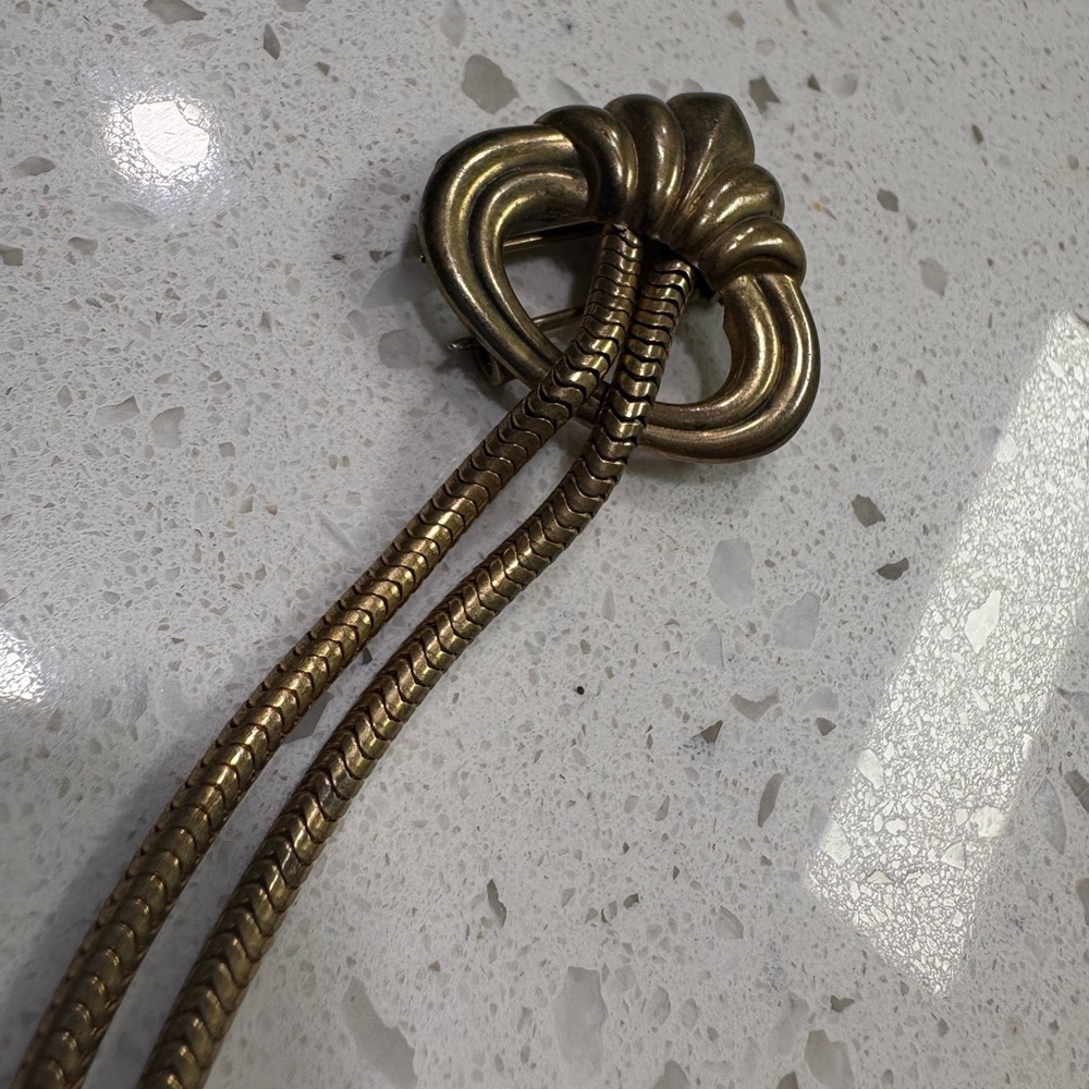Vintage Gold Double Rope Curtain Brooch - Picture 3 of 9